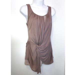 Deletta Draped Mauve Tank Blouse, Small